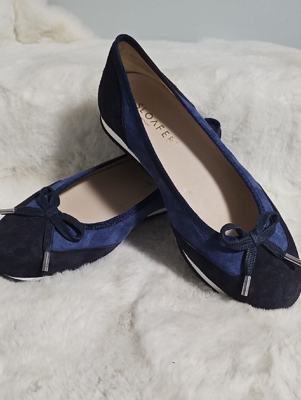 NWOT! Sloafer Nikita Blue Suede Ballet Sneakers - Picture 11 of 13